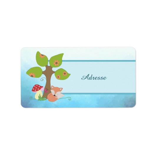 Fuchs unterm Baum Adressaufkleber (Vorne)