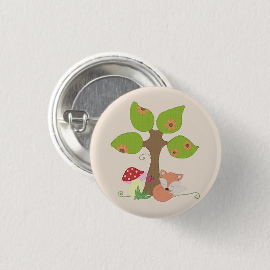 Fuchs unterm Baum Button (Vorne & Hinten)