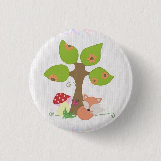 Fuchs unterm Baum Button (Vorderseite)