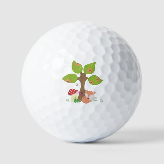 Fuchs unterm Baum Golfball (Vorderseite)