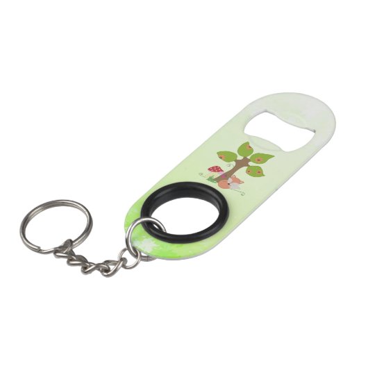 Fuchs unterm Baum  Mini Flaschenöffner (Vorderseite Schrägansicht)