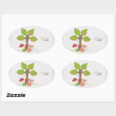 Fuchs unterm Baum Ovaler Aufkleber (Blatt)