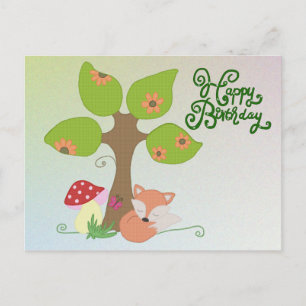 Fuchs unterm Baum Postkarte