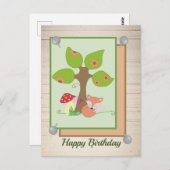 Fuchs unterm Baum Postkarte (Vorne/Hinten)