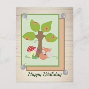 Fuchs unterm Baum Postkarte