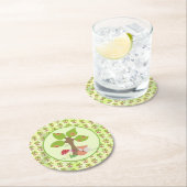 Fuchs unterm Baum Runder Pappuntersetzer (Vor Ort)