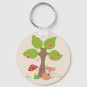 Fuchs unterm Baum Schlüsselanhänger (Vorderseite)