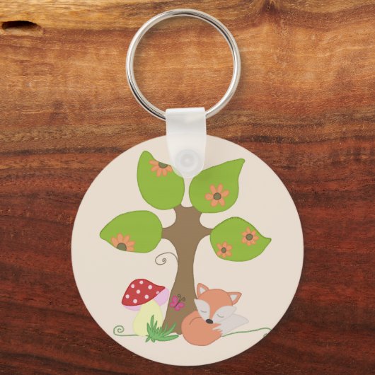 Fuchs unterm Baum Schlüsselanhänger (Vorderseite)