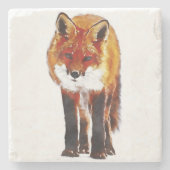 Fuchs-Untersetzer, FuchsmarmorsteinTischset Steinuntersetzer (Vorderseite)