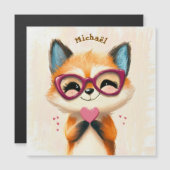 Fuchs-Valentinstag-Herz-Abzeichen Kinder Schule Magnetkarte (Vorne/Hinten)