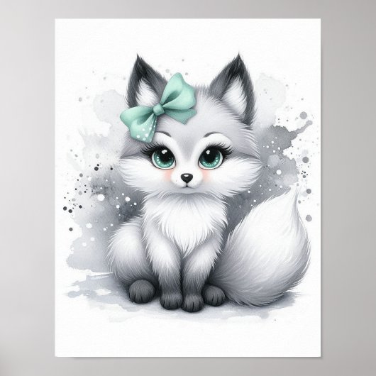 Fuchs-Wald-Kinderzimmer-Wandkunst Poster (Vorne)