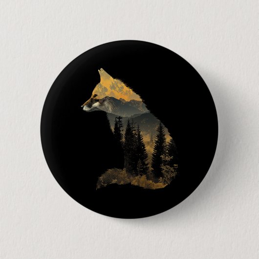 Fuchs Wald Naturliebhaber Berge Wandern Camping B Button (Vorderseite)
