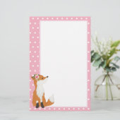 Fuchs, Wald, niedlich, Mädchen, Spaß, Briefpapier (Stehend Vorderseite)