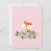 Fuchs, Wald, niedlich, mädchenhaft, lustig, trendi Einladung (Rückseite)