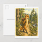 Fuchs-Wanderillustration Postkarte (Vorne/Hinten)