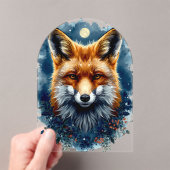 Fuchs Wasserfarbe Mond Wald Tier Ästhetik Acryleinladungen (Insitu (Handheld))