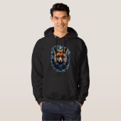 Fuchs Wasserfarbe Mond Wald Tier Ästhetik Hoodie (Vorne ganz)