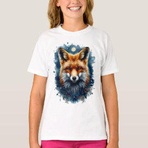 Fuchs Wasserfarbe Mond Wald Tier Ästhetik T-Shirt