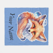 Fuchs, Wasserfarben-Malerei Fleecedecke (Vorderseite (Horizontal))