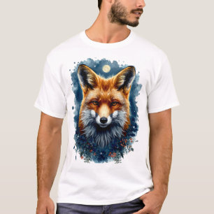 Fuchs-Wasserfarben-Mond-Wald-Tier-Ästhetik T-Shirt