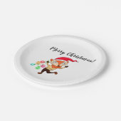 Fuchs-Weihnachts-Papierparty-Teller Pappteller (Schrägansicht)