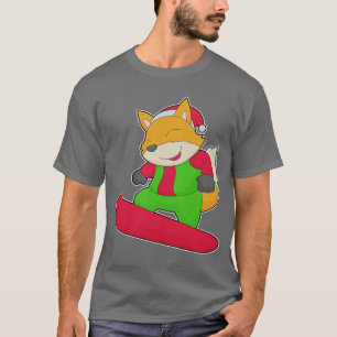 Fuchs Weihnachts-Snowboard T-Shirt