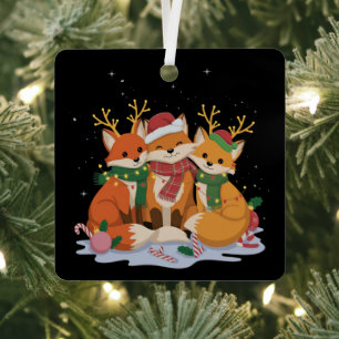 Fuchs Weihnachtslichter Weihnachten Waldtier Ornament Aus Metall
