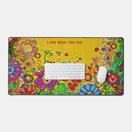 Fuchs Whimsical florgelbes Personalisiertes Zitat Schreibtischunterlage (Tastatur & Maus)