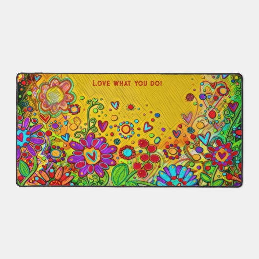 Fuchs Whimsical florgelbes Personalisiertes Zitat Schreibtischunterlage (Vorderseite)