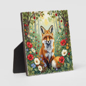 Fuchs-Wildblumen-Wald-Illustration Fotoplatte (Vorderseite)