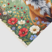Fuchs-Wildblumen-Wald-Illustration Seidenpapier (Ausschnitt)