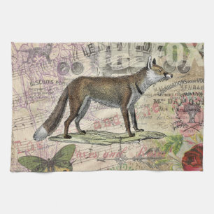 Fuchs-Wildlife-Vintage-Tierillustration Geschirrtuch