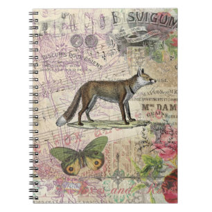 Fuchs-Wildlife-Vintage-Tierillustration Notizblock