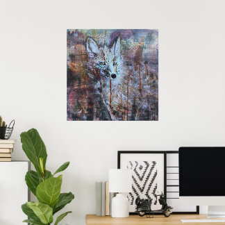 Fuchs-Wildtiermalerei Poster