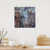 Fuchs-Wildtiermalerei Poster (Küche)