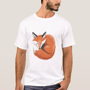 Fuchs zusammengerollt schlafend - Minimalistische  T-Shirt