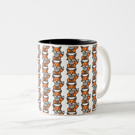 Fuchs Zweifarbige Tasse (VorderseiteRechts)