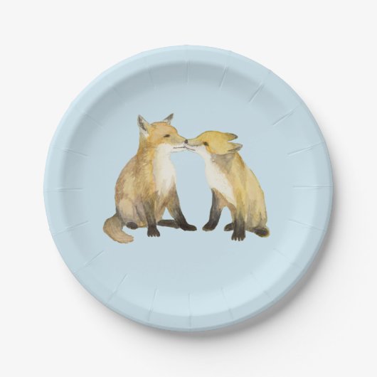 Fuchs Zwillinge Pappteller (Vorderseite)