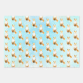 Füchse Aqua Watercolor Geschenkpapier Set (Vorderseite)