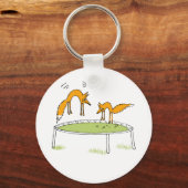 Füchse auf Trampolin Schlüsselanhänger (Vorderseite)