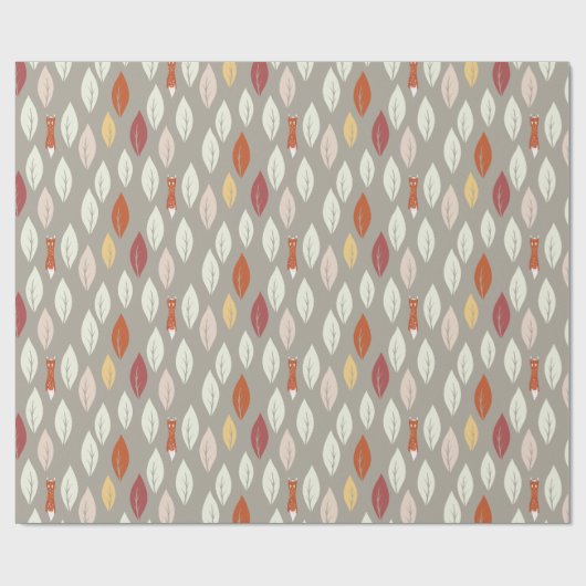 Füchse Blätter nachjagen Geschenkpapier (Flach)