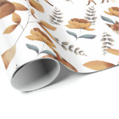 Füchse Blumen Grün Botanisch Geschenkpapier (Rolleneckpunkt)