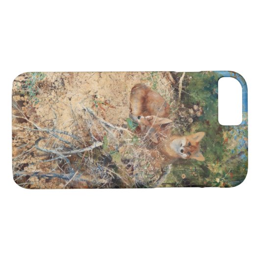 Füchse, Bruno Liljefors Case-Mate iPhone Hülle (Rückseite (Horizontal))