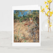 Füchse, Bruno Liljefors Karte (Gelbe Blume)