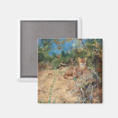 Füchse, Bruno Liljefors Magnet (Vorderseite/Rückseite)