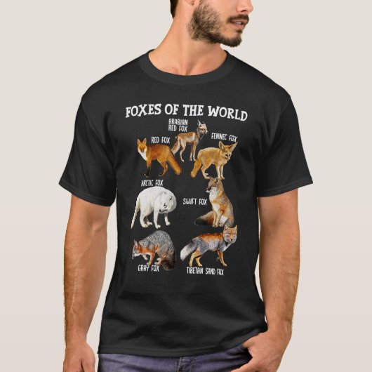 Füchse der Welfüßer Rassen Educational Wild Ani T-Shirt (Vorderseite)