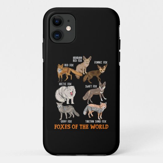 Füchse der Welt Funny Fox Stuff Tiere Educati Case-Mate iPhone Hülle (Rückseite)
