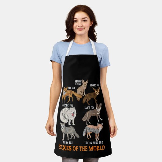 Füchse der Welt Funny Fox Stuff Tiere Educati Schürze (Getragen)