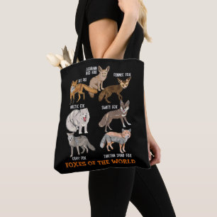Füchse der Welt Funny Fox Stuff Tiere Educati Tasche