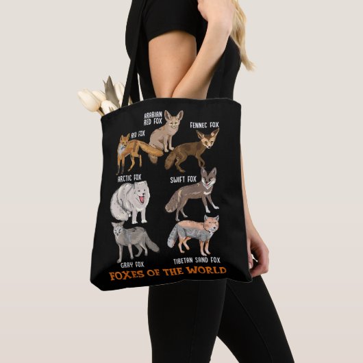 Füchse der Welt Funny Fox Stuff Tiere Educati Tasche (Von Nahem)